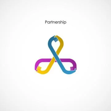 Human hand icon abstract logo design vector template.Business offer,teamwork, Stock Illustration