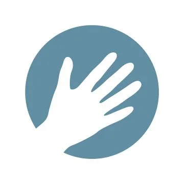 Human hand icon in a circle isolated Stock-Illustration