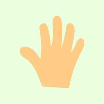 Human hand icon illustration in flat style. Isolated on green background. Stock Illustration