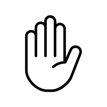 Human hand icon in linear style. Vector. Stock Illustration