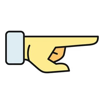 Human hand icon pointing left directing navigation Stock Illustration