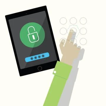 Human hand infographic tablet Stock Illustration