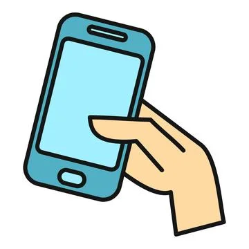 Human hand interacting with a modern mobile device technology Illustrazione stock