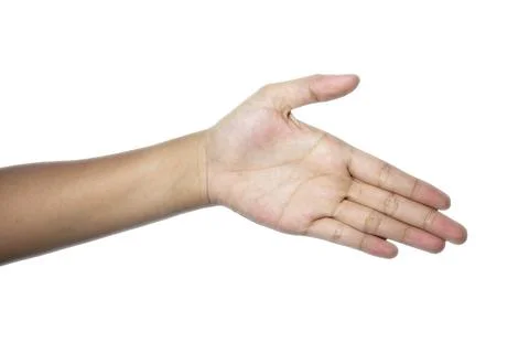 Human hand isolated on white background with clipping path. (with clipping path) Fotos de archivo