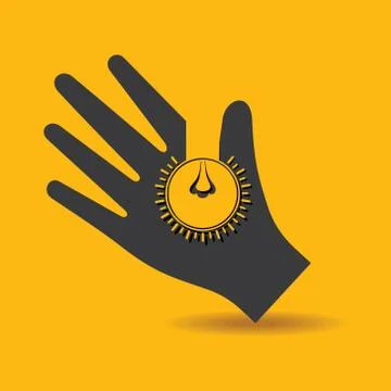 Human hand with light bulb idea solution concept stock vector Stock Illustration