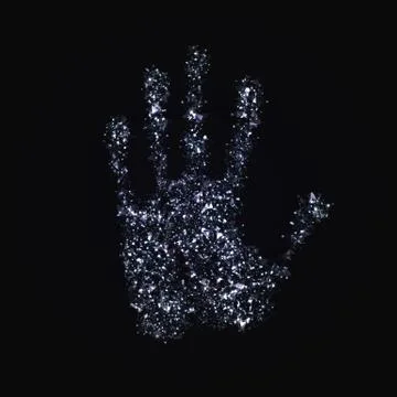 Human hand made of polygons Illustrazione stock