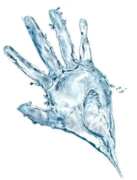 Human hand made by water splash. Stock Illustration