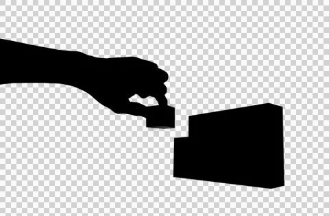 Human hand making building blocks Stock Photos
