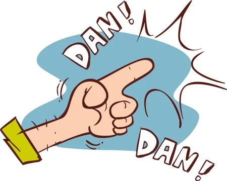 Human hand making a gun gesture. Conceptual stylish illustration Stock Illustration