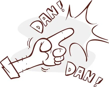 Human hand making a gun gesture. Conceptual stylish illustration Stock Illustration