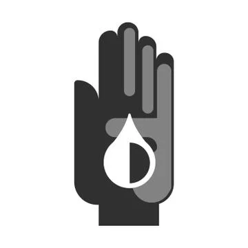 Human hand with oil drop. Flat vector illustration Ilustración de archivo