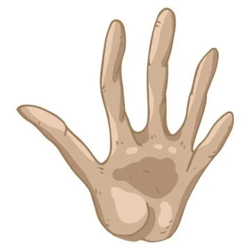 Human hand with an open palm. Open hand. Five fingers on the hand. HELLO sign Stock Illustration