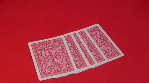 Human hand opening five cards in poker game. Stock Footage 75209140