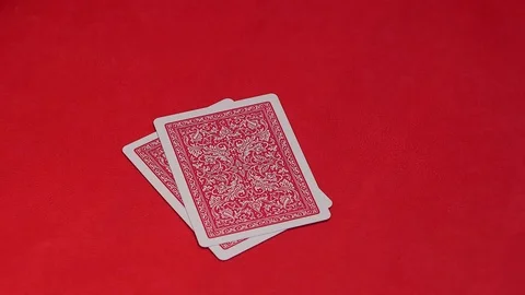 Human hand opening two cards in poker game. Stock Footage 75206230