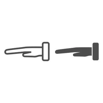 Human hand with palm down line and solid icon, gestures concept, hand gesture of 库存插图