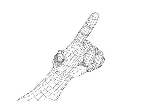 Human hand point with finger. 3d illustration Stock Illustration