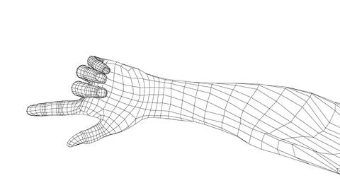 Human hand point with finger. Vector Illustrazione stock