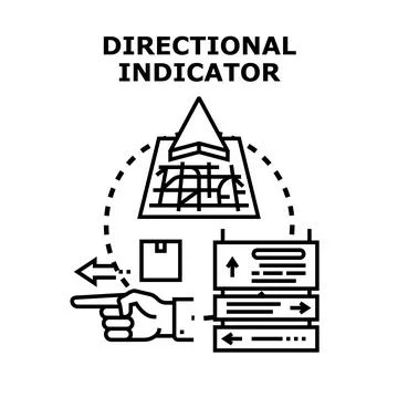 Human hand pointing direction finding navigation way Stock Illustration