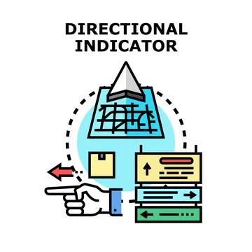 Human hand pointing direction finding navigation way Stock Illustration