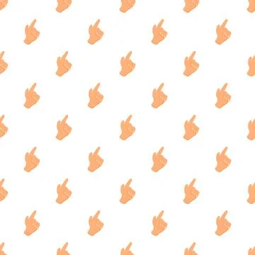 Human hand pointing up on a repeating white background Illustrazione stock