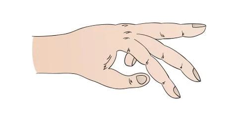 Human hand with pointing ring finger Stock Illustration