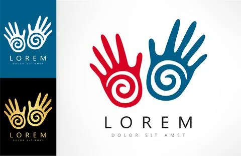 Human hand print logo vector design Stock Illustration