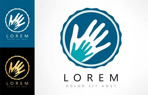 Human hand print logo vector design Stock Illustration
