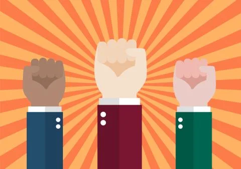 Human hand protesters Stock Illustration