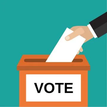 Human hand putting voting pape Stock-Illustration