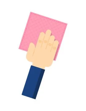 Human hand with rag isolated vector icon Stock Illustration