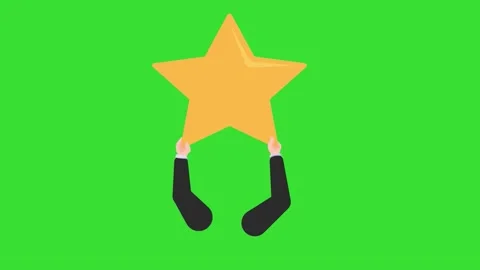 Human Hand Reaching and Picking a Gold Star Green Screen Animation 4K Stock-Footage 318860207