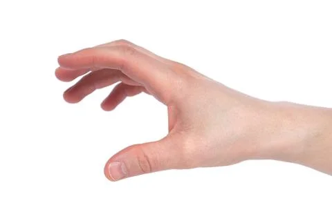 Human hand reaching for something isolated on white background Foto stock