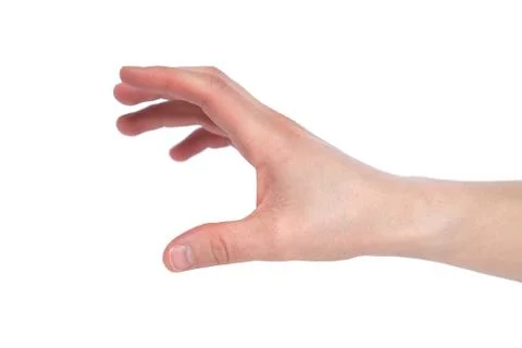 Human hand reaching for something isolated on white background Stock Photos