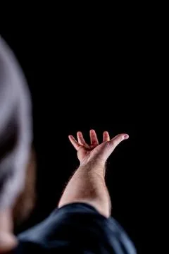 Human Hand Reaching Upwards with Open Palm Stock Photos