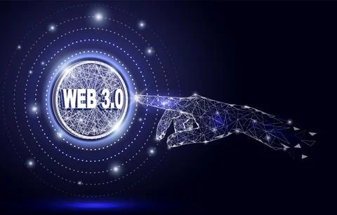 Human hand reaching web 3.0 abstract vector Stock Illustration