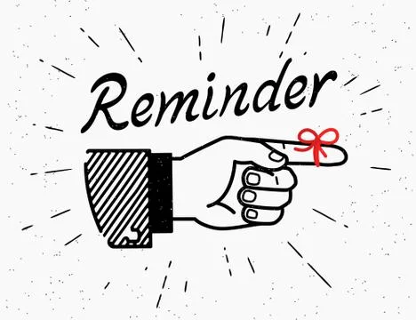 Human hand with reminder red tape on the finger Stock Illustration