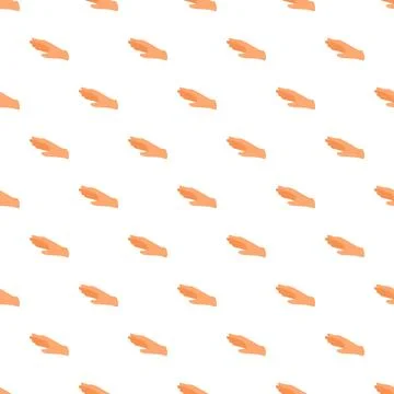 Human hand repeating seamless pattern on white background Illustrazione stock