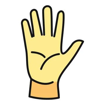 Human hand showing flat open palm gesture Stock Illustration