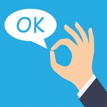Human hand, showing OK Stock Illustration