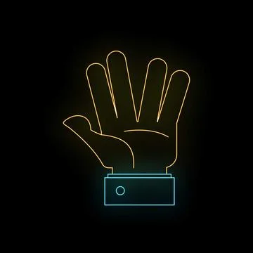 Human hand showing popular sci fi greeting gesture Stock Illustration