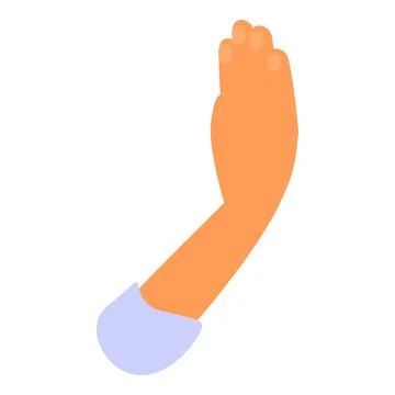 Human hand showing stop gesture, open palm, warning, body language Stock Illustration
