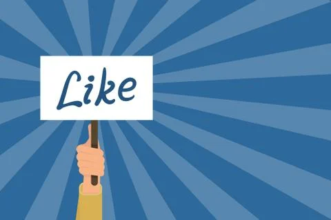Human hand shows a message on the paper sign Stock Illustration