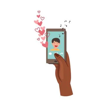 Human Hand with Smartphone Liking Post in the Internet Vector Illustration Stock Illustration