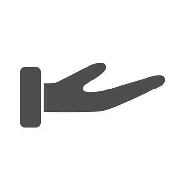 Human hand support gesture solid icon, gestures concept, receiving or asking Illustrazione stock