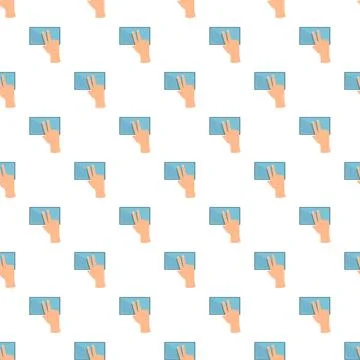 Human hand swiping on a rectangular screen pattern Stock Illustration
