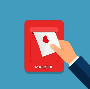 Human hand is taking out an envelope from a postbox. Flat vector illustration Stock Illustration