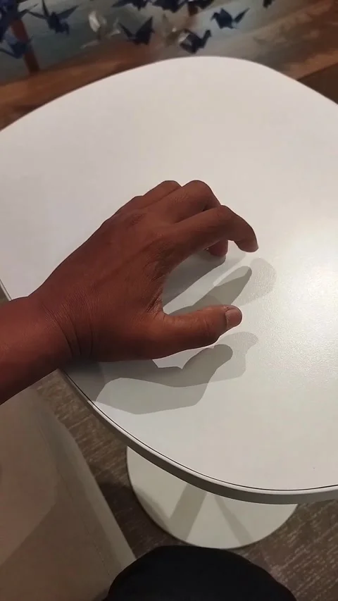 A human hand tapping fingers rhythmically .Jakarta. Indonesia .October 15.2026 Stock Footage 347757844