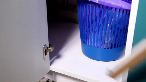 Human hand throws out a long box Video stock 141611584