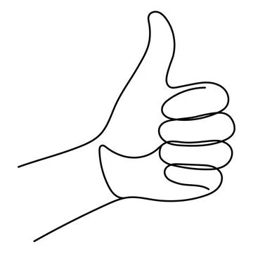 A human hand with thumb up continuous line art. Editable stroke Stock-Illustration