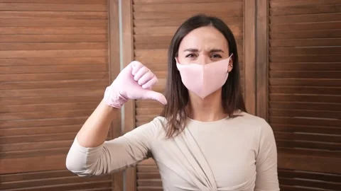 Human hand thumb down, no okay sign, angry face, negative Video stock 149007040